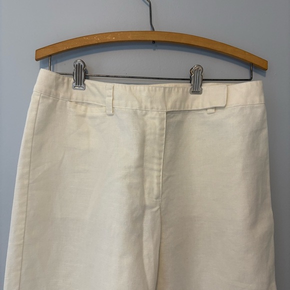 Liz Claiborne Linen Blend Cream Cropped Pants Size 8 - Picture 2 of 8